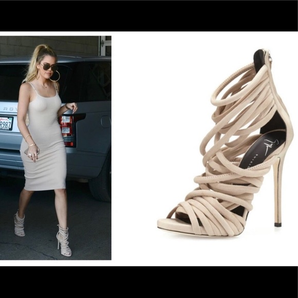 Brand New Giuseppe Zanotti Strappy Suede 110mm Sandals Heels Blush - Picture 2 of 12